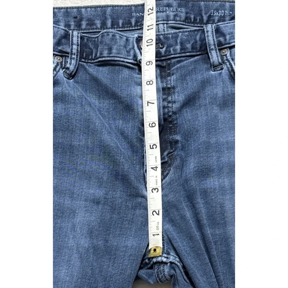 Banana Republic Traveler Jeans Mens 35x30 Blue Denim Stretch Regular Straight